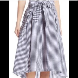 Max Studio Gingham Plaid Print High/Low Skirt